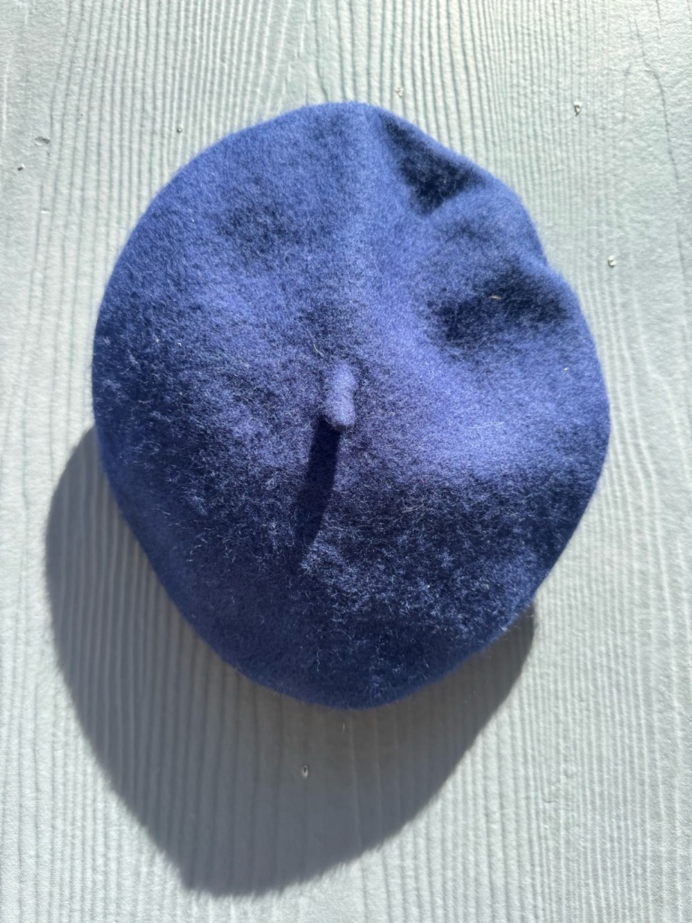 Vintage 70s Blue Wool Beret Hat